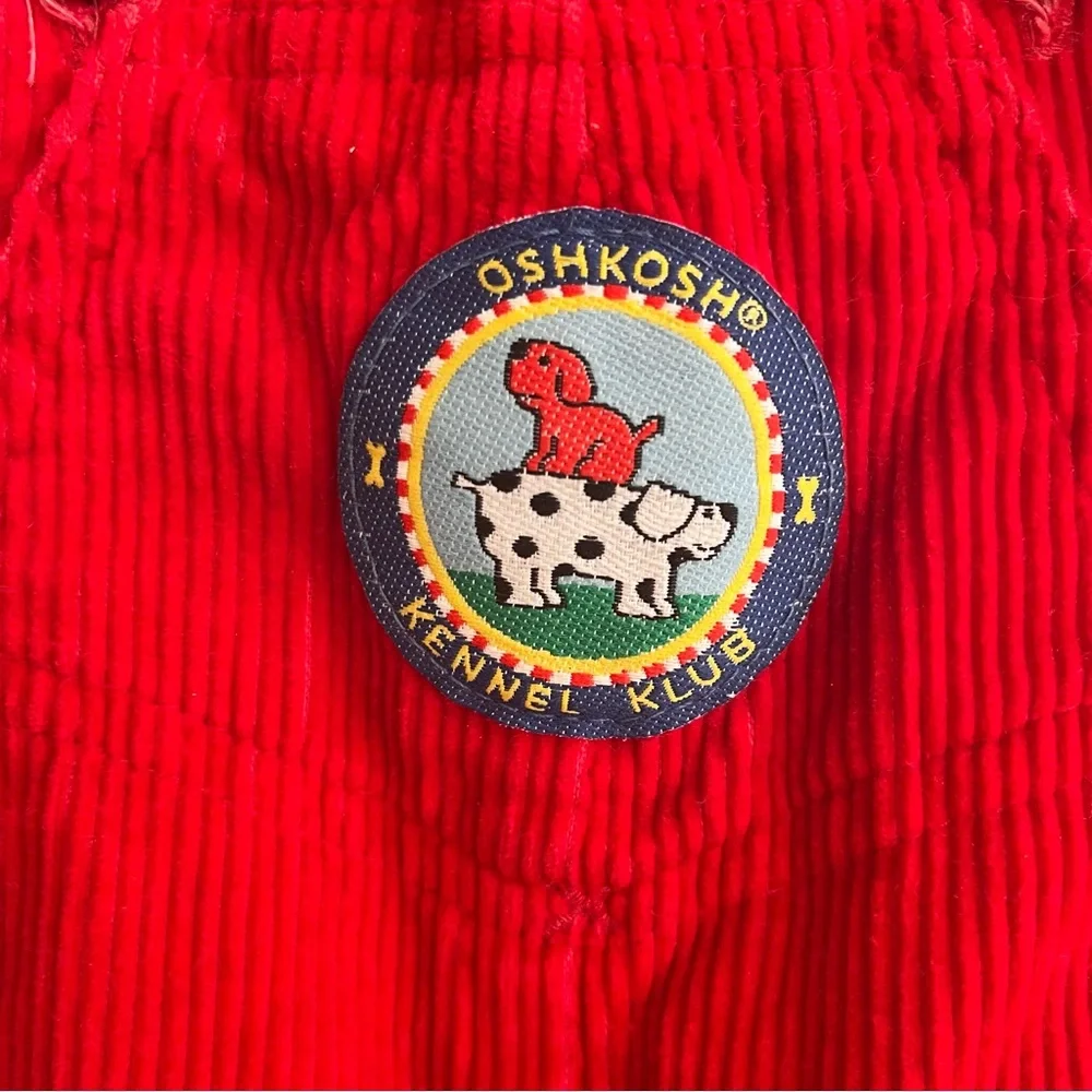 Vintage OshKosh Kennel Klub Corduroy Overalls Size 18 months Made in USA